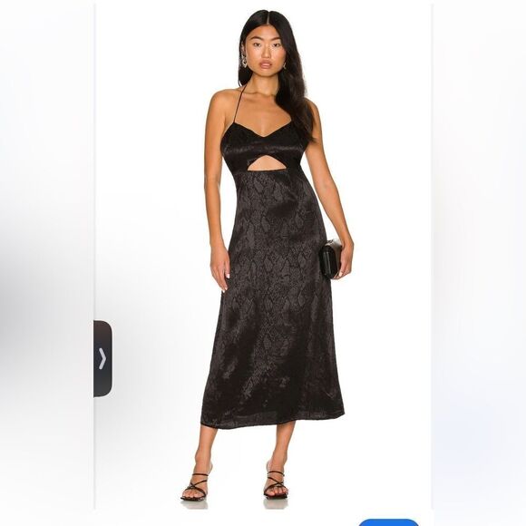 AFRM Zest Halter Snake Print Midi Dress - Picture 1 of 6